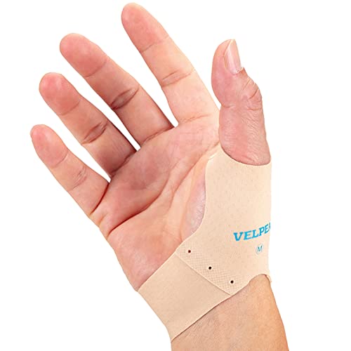 Velpeau Elastic Thumb Support Brace Layer (Pair) – Soft Thumb Compression Sleeve Protector for Relieving Pain, Arthritis, Joint Pain, Tendonitis, Sprains, Sports (Medium)