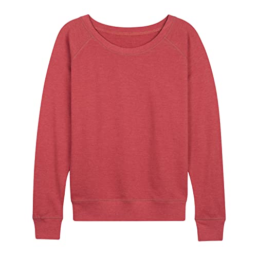 Instant Message – Women’s Fashion French Terry Slouchy – Missy Sizes – Size Medium Heather Red