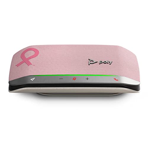 Poly Sync 20 Pink USB-A Smart Speakerphone (Plantronics) – Personal Portable Speakerphone – Noise & Echo Reduction – Connect to Cell Phone via Bluetooth and PC/Mac via USB-A Cable -Works w/Teams, Zoom