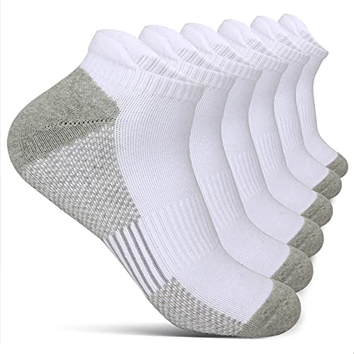 hugh olai Low-cut Socks Men’s Cotton Ankle Sports Socks Cushioning Breathable Deodorant Running Socks with Arch Support 6 Pairs