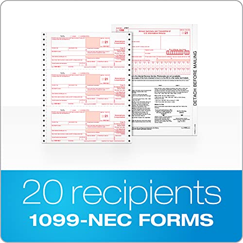 Adams 1099 NEC 3 Up 2021 Continuous Forms, 4 Part Carbonless Forms, for Pin Fed Dot Matrix Printers, with 3 1096, 20 Pack (TXA2299-NEC21) | The Storepaperoomates Retail Market - Fast Affordable Shopping