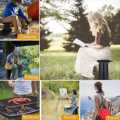 N//C Retractable Folding Camping Stool, Ultralight Camping Chair for Adult, Telescopic Seat for Camping, Fishing, Hiking Red and Black | The Storepaperoomates Retail Market - Fast Affordable Shopping