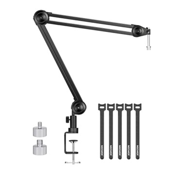 Neewer Microphone Arm Stand, Heavy-Duty Mic Arm Microphone Stand Suspension Scissor Boom Stand with 5/8” to 3/8” & 5/8” to 1/4” Screw and Cable Tie Compatible with Blue Yeti/Snowball/QuadCast (Medium) | The Storepaperoomates Retail Market - Fast Affordable Shopping