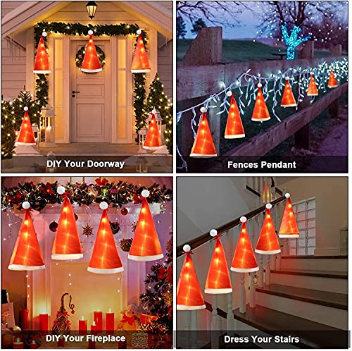 Xmas Hat Outdoor Hanging Light–6 Pieces Hanging Fairy Xmas Hat Waterproof String Lights –18 Leds Safety Fairy String Light With USB Or Battery Powered, Glowing Lights Decor For Home, Garden, Patio P | The Storepaperoomates Retail Market - Fast Affordable Shopping