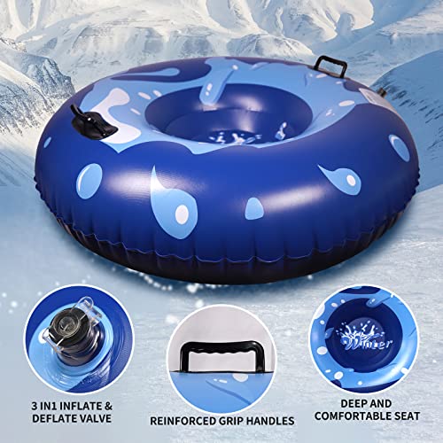 Snow Tube, Inflatable Snow Sled Toboggan for Kids and Adults, Heavy Duty Ski Snow Tube with Handles and Bottom, 43 Inch Thickened Snow Sledding Tube for Outdoor Holidays Winter | The Storepaperoomates Retail Market - Fast Affordable Shopping