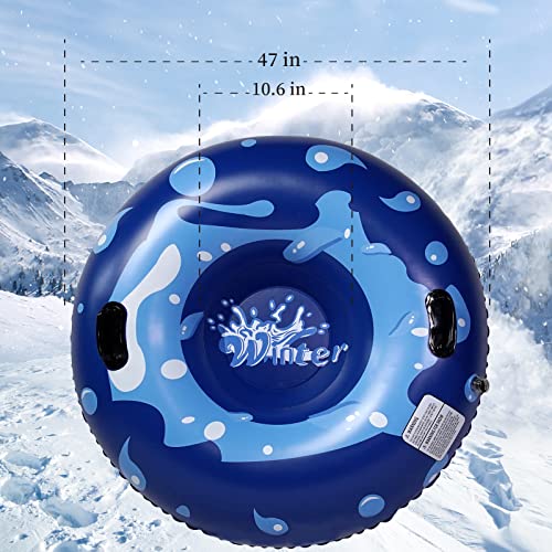 Snow Tube, Inflatable Snow Sled Toboggan for Kids and Adults, Heavy Duty Ski Snow Tube with Handles and Bottom, 43 Inch Thickened Snow Sledding Tube for Outdoor Holidays Winter | The Storepaperoomates Retail Market - Fast Affordable Shopping