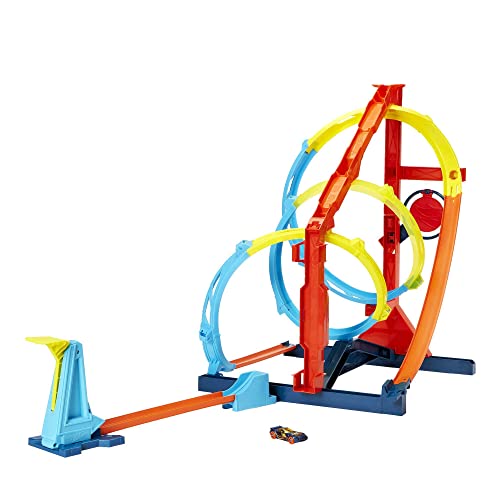 ​Hot Wheels Track Set and 1:64 Scale Toy Car, Connects to Other Sets, Track Builder Unlimited Corkscrew Twist Kit ​​​​