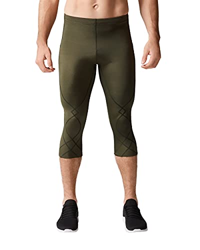 CW-X mens Cw-x Men’s Stabilyx Joint Support 3/4 Tight Compression Pants, Forest Night, Small US