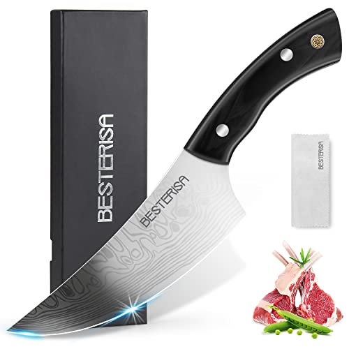 BESTERiSA Butcher Knife – 6 Inch Ultra Sharp Viking Knife- High Carbon German Stainless Steel EN1.4116 Boning Knife for for Home Kitchen and Restaurant Meat Cutting.