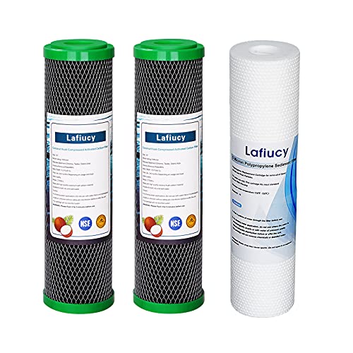 Lafiucy Reverse Osmosis Water Filter Replacement Set, Coconut Shell Activated Carbon Water Filter x 2, Sediment Water Filter x 1, for Whole House Water Filter System