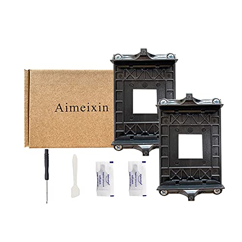Aimeixin 2 Pack AM4 CPU Heatsink Brackets,Socket Retention Mounting Bracket for Hook-Type Air-Cooled, AMD CPU Fan Bracket Base for AM4(B350 X370 A320) with Thermal Paste