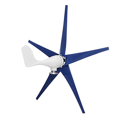 CHIXIA 600W Wind Turbine 5 Blades 12V 24V Small Wind Turbine for Home Use Low Noise Wind Turbine Generator-Blue 12v