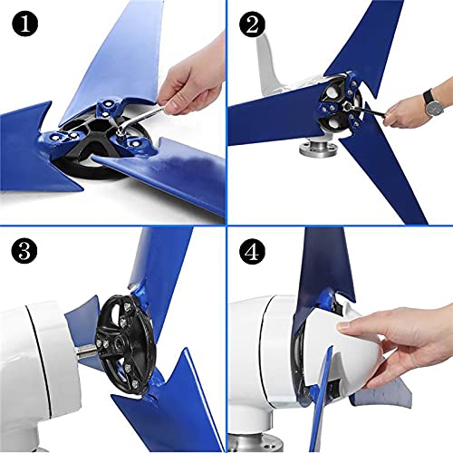 CHIXIA 600W Wind Turbine 5 Blades 12V 24V Small Wind Turbine for Home Use Low Noise Wind Turbine Generator-Blue 12v | The Storepaperoomates Retail Market - Fast Affordable Shopping