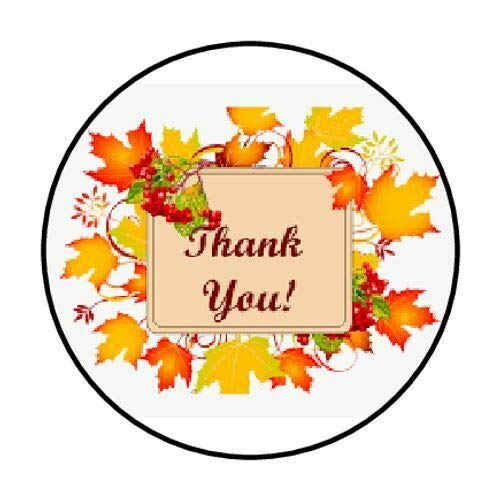 Seals Sticker HotSaleStore 48 Fall Leaves Thank You Envelope Seals Labels Stickers 1.2″ Round