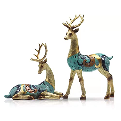 sugutee Large Deer Statue Home Decor, Deer Decor Home Decoration, Deer Figurines and Statues (Chinese)