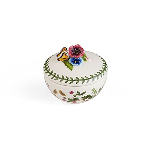 Portmeirion Botanic Garden Bouquet Trinket Box – Keepsake and Jewelry Decorative Holder Organizer, Butterfly
