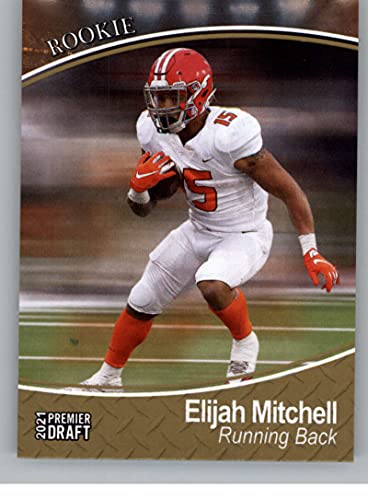 2021 SAGE Hit Premier Draft Gold #105 Elijah Mitchell Pre-Rookie NCAA Football Trading Card in Raw (NM or Better) Condition