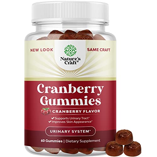 Natural Cranberry Gummies for Women and Men – Extra Strength Delicious Antioxidant Cranberry Chews 1000mg for Urinary Tract Health Kidney Support Bladder and Immunity – Vegan Gluten and Gelatin Free