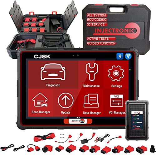 Injectronic CJ8k-PRO Elite OBDII Bi-Directional scan Tool, OE-Level All System Diagnostic Scanner 31+ resets, Programming, ECU Coding and oscilloscope