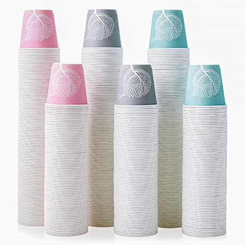 LITOPAK 600 Pack 3oz Disposable Bathroom Cups, Colorful Disposable Mouthwash Cups, Small Disposable Cups, Mini Paper Cups for Parties, Picnics, Barbecues, Travel and Events.