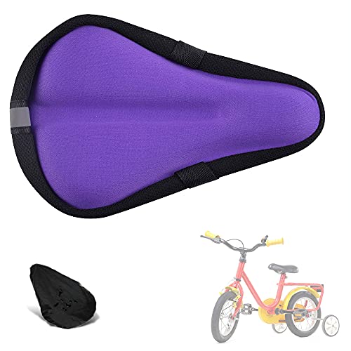 Liyamobu Kids Gel Bike Seat Cushion Cover for Boys & Girls, 9″x6″ Breathable & Extra Soft Memory Foam Children Bicycle Saddle Pad with Water&Dust Resistant Cover