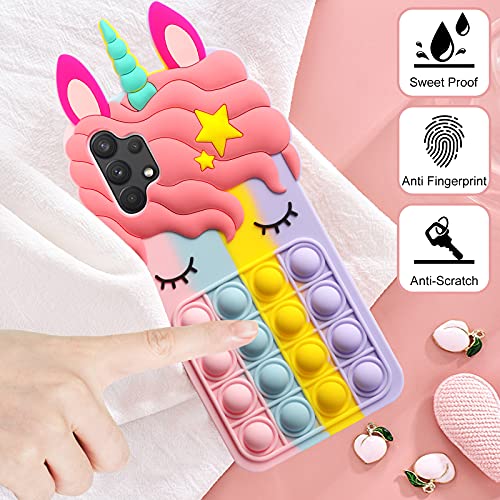 HoneyAKE Fidget Toys Phone Case for Galaxy A32 5G Phone Case Bubble Bumper Protective Soft Silicone Shockproof Stress Reliever Pop Fun Phone Cover Shell Women Girls Case for Samsung Galaxy A32,Rainbow | The Storepaperoomates Retail Market - Fast Affordable Shopping