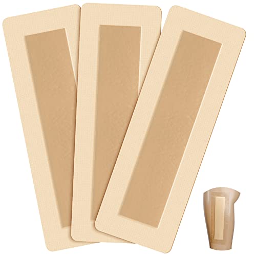 3 Pieces Silicone Foam Dressing 4 x 12 Inches Bordered Silicone Bandages Adhesive Foam Dressings Silicone Waterproof Bandages for Shower
