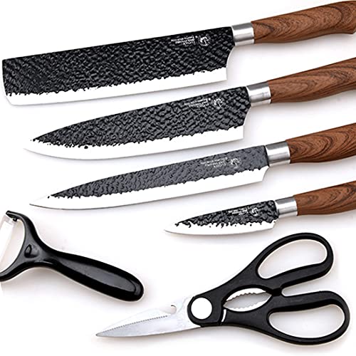 Professional Kitchen Knife Set, Kitchen Knives With Giftbox, 6 Pieces Sharp Chef Knife Set For Chef Cooking Paring Cutting Slicing