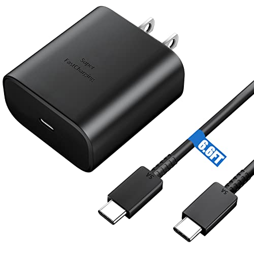 S23 Ultra Super Fast Charger Type C,45W Samsung Charger Fast Charging Block & USB C Charger Cable 6.6ft for Samsung Galaxy S23/S23 Ultra/S23 Plus/S22 Ultra/S22+/S22/S20Ultra/Note 10 Plus,Galaxy Tab S8