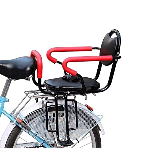 GJXJY Rear Rack Mounted Child Bike Seat, Bicycle Baby Kids Rear Seat with Cushion & Back Rest Foot, Easy to Use and Installation