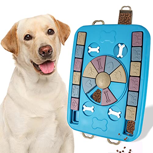 Dog Puzzles Toys for Smart Large Dogs – Blepoet Hard Interactive Enrichment Dog Toys for Treat Dispensing, Slow Feeding, Mental Stimulation as Gift for Puppy, Medium, Large Dogs, Blue