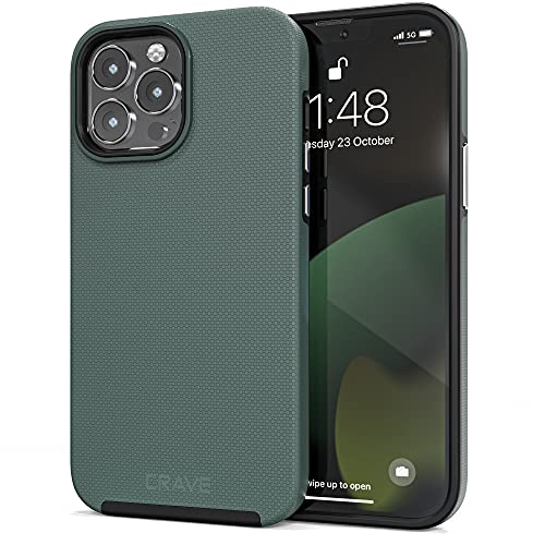 Crave Dual Guard for iPhone 13 Pro Max, Shockproof Protection Dual Layer Case for Apple iPhone 13 Pro Max (6.7″) – Forest Green