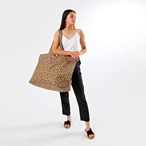 Foundry by Fit + Fresh, All The Things Tote Bag, Luggage, Travel Duffle Bag, Weekender Bags for women, and Beach Bag, Leopard