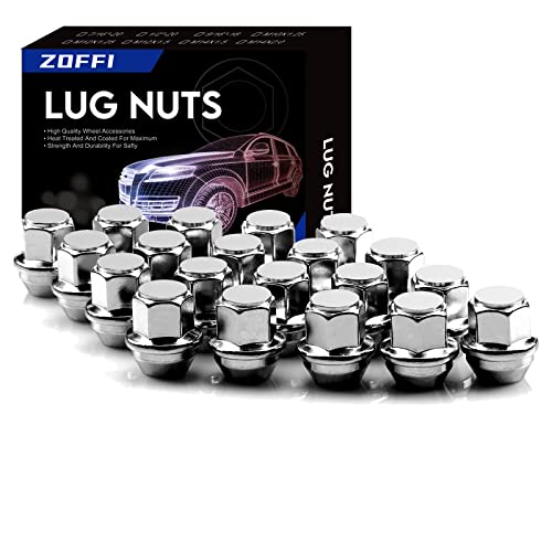 ZOFFI M12x1.5 One-Piece Lug Nuts – Replacement for 2006-2019 Ford Fusion, 2000-2019 Ford Focus, 2001-2020 Ford Escape Factory Wheel – 20pcs Chrome Closed End M12x1.5 Lug Nuts