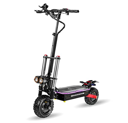 Electric Scooter Adult ,Total Power 6000W，Max Speed 60MPH, 65mile Long Range Battery,60V Dual Drive, 11-inch Wheels, Foldable Off-Road Electric Scooter Adults with Removable Seat