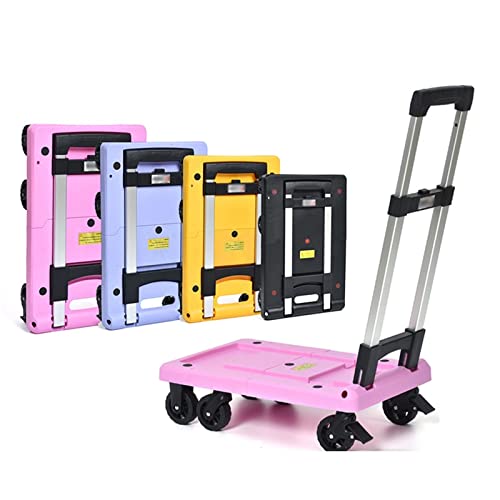 Platform Hand Truck Platform Hand Truck Small Foldable Push Cart for Easy Storage and 360 Degree Swivel Wheels Retractable Chassis Multi-Color Push Cart Dolly (Color : P 1)