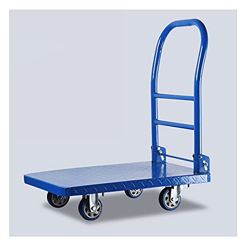 Platform Hand Truck Metal Hand Truck with Foldable Handle and Universal Wheels for Iron Items Transport Platform Push Trolley Cart Multi-Size Push Cart Dolly (Size : 69 44)