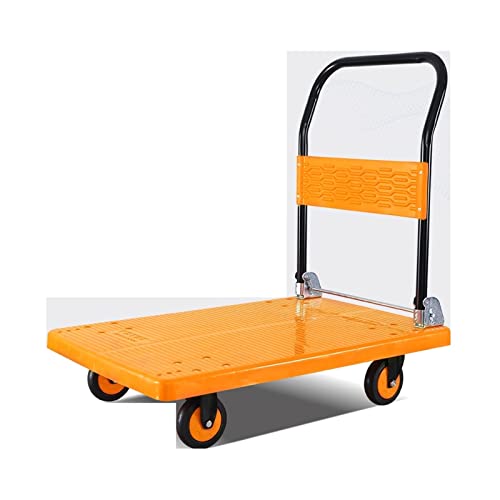 Platform Hand Truck Platform Truck Silent Wheels for 360 Degree Push Cart with Foldable Handle for Home Office Shops High Capacity Plastic Deck Push Cart Dolly (Size : 72 46-440lb)