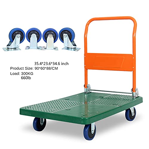 XUE JUAN 1983 Platform Truck Platform Truck Foldable Moving Hand Truck Rolling Push Cart 360 Degree Wheels Weight for Warehouse Basements Capacity Load 660 lb Flatbed Cart (Color : Q 2) | The Storepaperoomates Retail Market - Fast Affordable Shopping