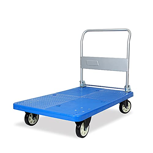 Platform Hand Truck Platform Truck Plastic Chassis with High Loading Capacity Foldable Handle for Easy Carry and Storage Durable Hand Trolley Push Cart Dolly (Size : Small)