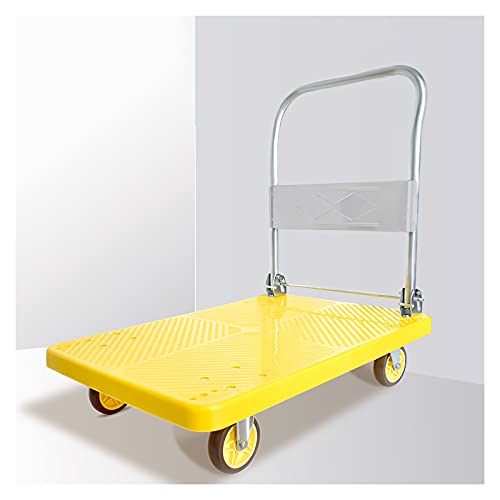 Platform Hand Truck Folding Platform Truck Durable Plastic Panel Push Dolly with Metal Handle 360 Degree Swivel Wheels for Indoor Floor Silent Moving Push Cart Dolly (Size : 660lb)
