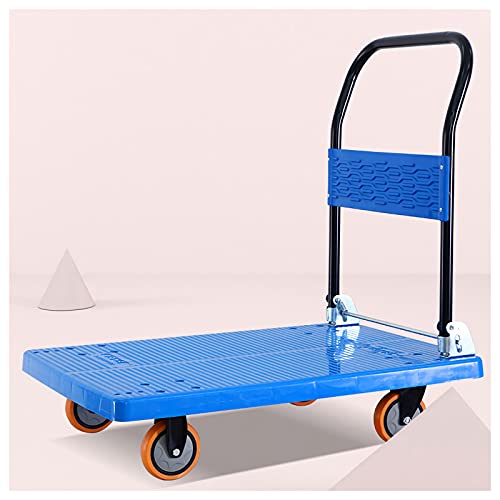 Platform Hand Truck Plastic Platform Cart Portable Folding Hand Truck with Metal Handle and 4 Silent Wheels for Indoor and Outdoor Moving Transport Push Cart Dolly (Size : 72 46-440lb)