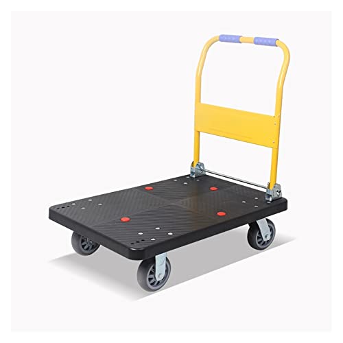 Platform Hand Truck Folding Platform Truck Plastic Panel and Metal Handle Moving Push Cart for Warehouse Basements Flatbed Trolley Easy Transport Push Cart Dolly (Size : 85-Simple)