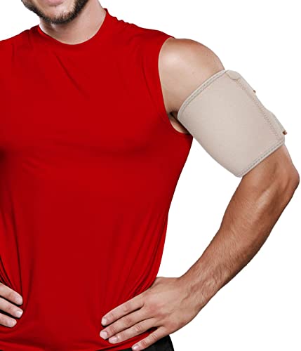 Bicep Tendonitis Brace – Bicep Compression Sleeve For Triceps & Biceps Muscle Support Upper Arm Tendonitis Pain Relief Or Bicep Strains Bicep Tendonitis Sleeve Arm Wrap Bands Men Women LAR 10 to 16″