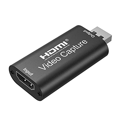 Haxto Video Capture Card, Hdmi Capture Card, USB Capture Card,HDMI to USB2.0, Record via DSLR Camcorder Cam for High Definition Acquisition, for Broadcasting, Amamzing Record, Meeting,ect. (Black)