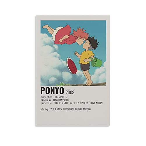 FHZY Movie Poster 90s Room Aesthetic Ponyo Poster Poster Decorative Painting Canvas Wall Art Living Room Posters Bedroom Painting 16x24inch(40x60cm)