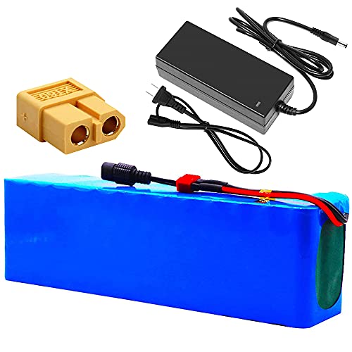 TGHY 48V 10Ah Electric Scooter Lithium Battery Pack with 54.6V Charger and BMS Rechargeable Li-ion Battery for 1000W Motor for E-Bike Electric Motorcycle Tricycle Go-Kart,Xt60
