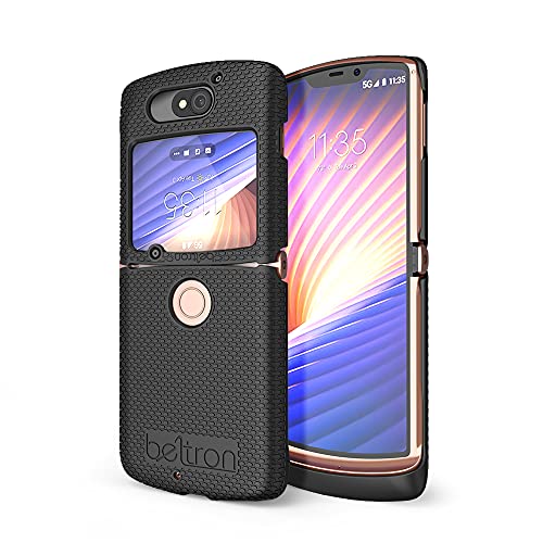 BELTRON Case for Motorola RAZR 5G Flip (AT&T/T-Mobile), Snap-On Protective Hard Shell Cover for RAZR 5G Flip Phone (2020) XT2071 – Black