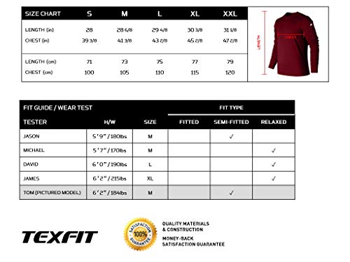 TEXFIT Men’s 2-Pack Active Sport Long Sleeve Shirts with Quick Dry Fabric (2 pcs Set) (Wine/Dark Grey, Large) | The Storepaperoomates Retail Market - Fast Affordable Shopping