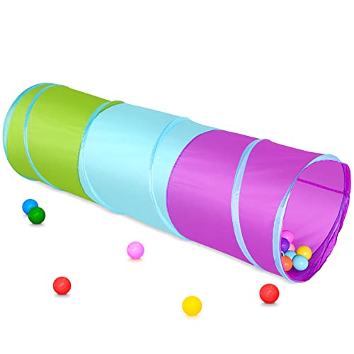 PigPigPen Kids Play Tunnel for Toddlers, Pop Up Crawl Through Tunnel for Babies Infants Children or Dogs, Crawling Tunnel Toys for Indoor & Outdoor Play, Gifts for Boys Girls Backyard Fun